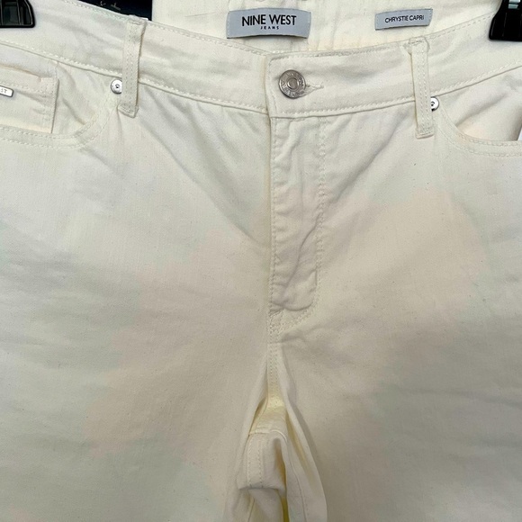 Cream Off White Capri Jeans Nine West Women’s Size 14 New NWT Summer Spring Fall - Picture 3 of 5
